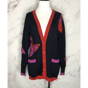 Escada Jeweled Butterflies Cardigan FLAWED